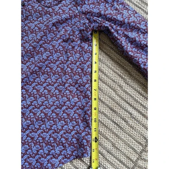 J. Crew Liberty London Maroon& Blue Floral Button-up Collared Shirt Sz 0 - Picture 5 of 8